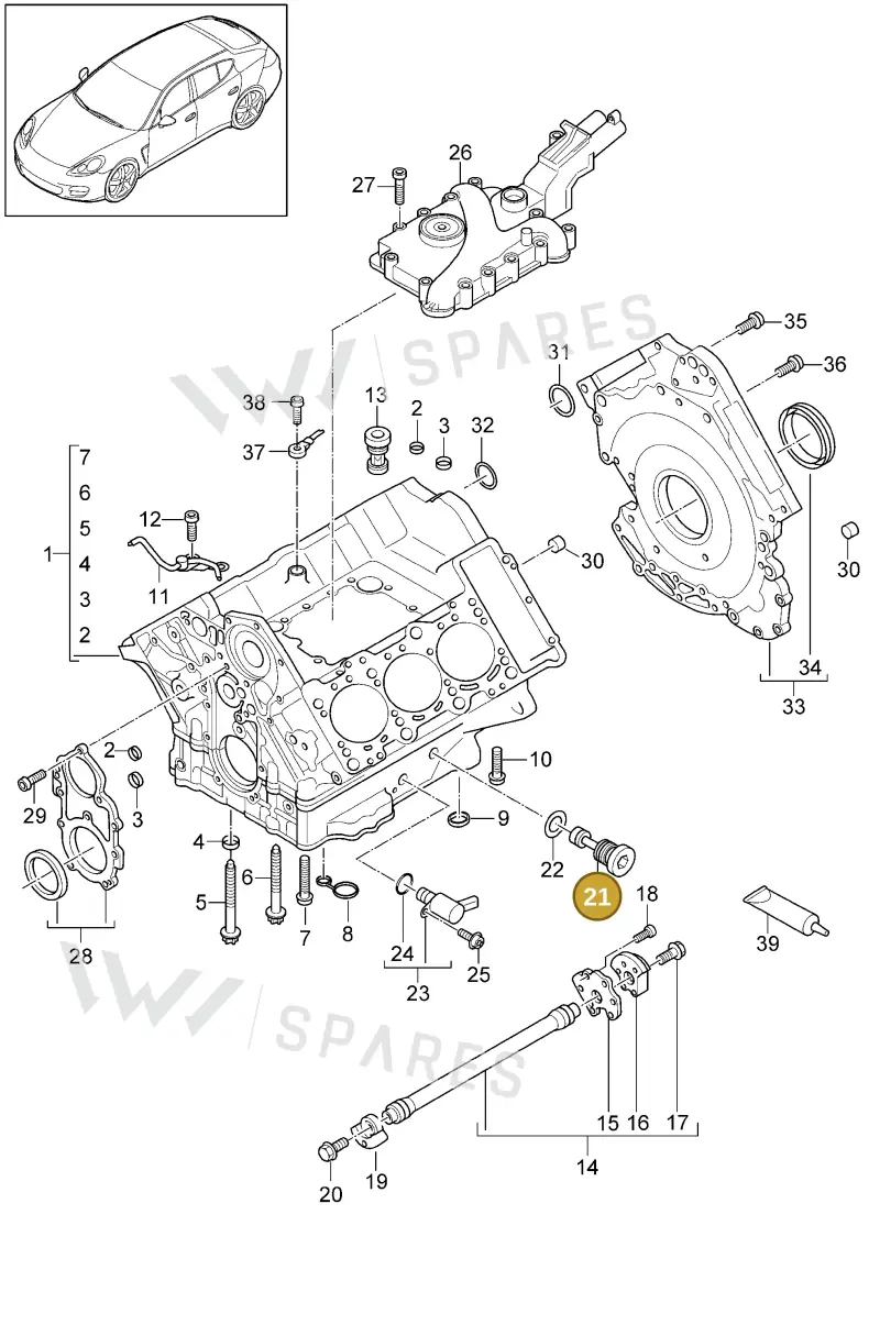 WHT000399 — Porsche Panamera (2009-2016) diagram p35101050, position 21