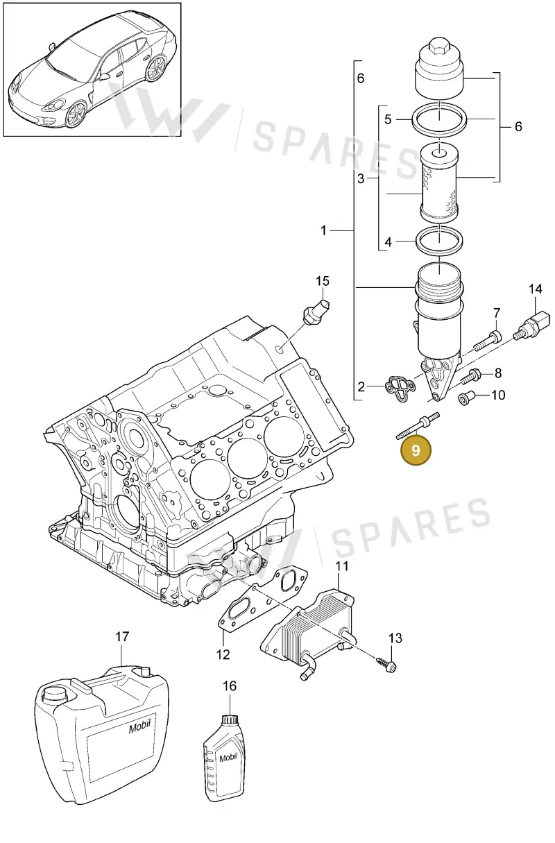 WHT000403A — Porsche Panamera (2009-2016) diagram p35104075, position 9