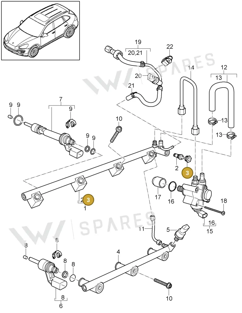 WHT000435A — Porsche Cayenne (2010-2018) diagram p37107030, position 3