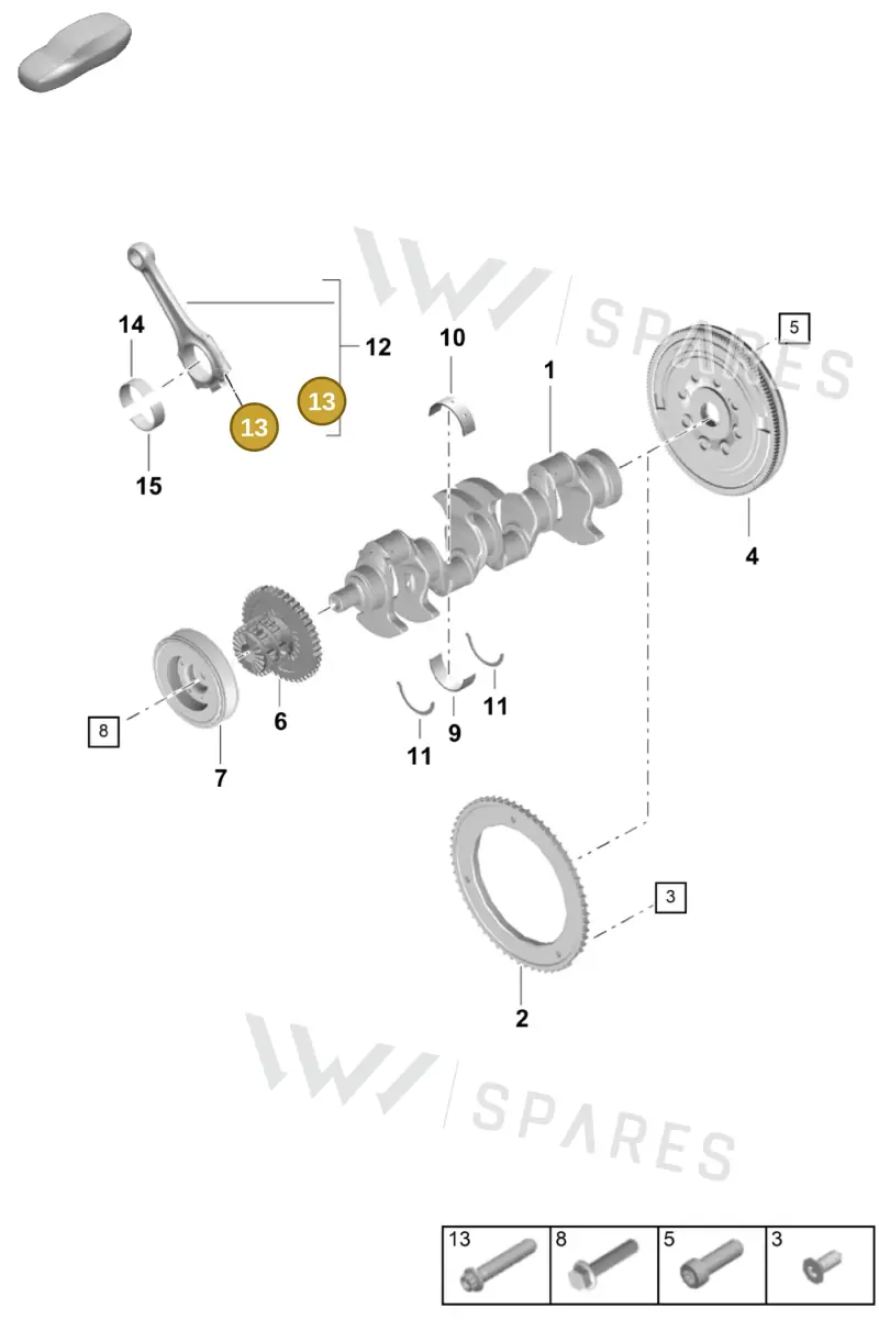 WHT001319 — Porsche Cayenne Hybrid Coupe (2023-) diagram p60102000, position 13