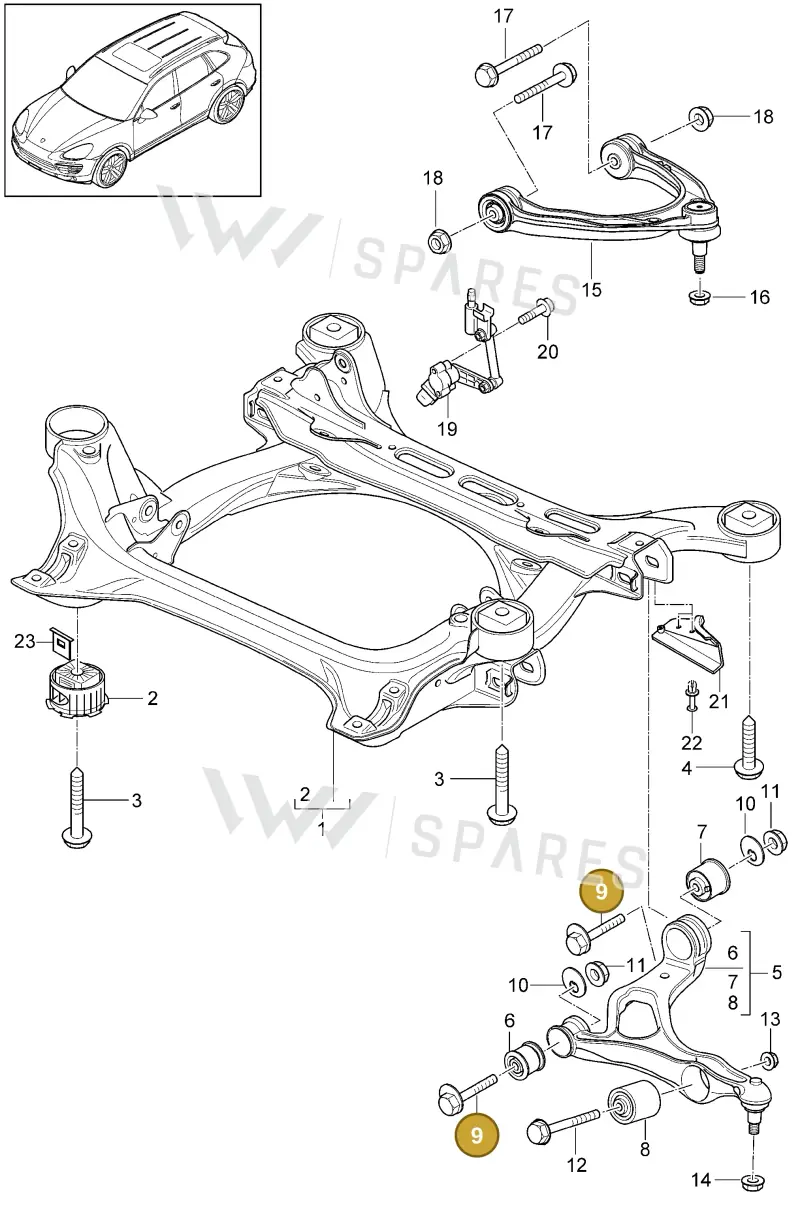 WHT001833 — Porsche Cayenne (2010-2018) diagram p37401000, position 9