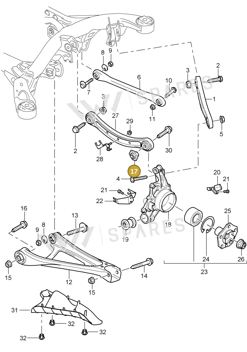 WHT001872 — Porsche Cayenne (2002-2006) diagram p24501000, position 17