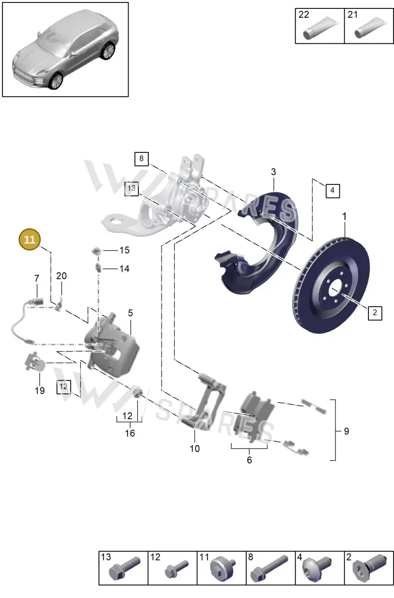 WHT001921 — Porsche Macan R4 TFSI (2018-) diagram p52000165, position 11