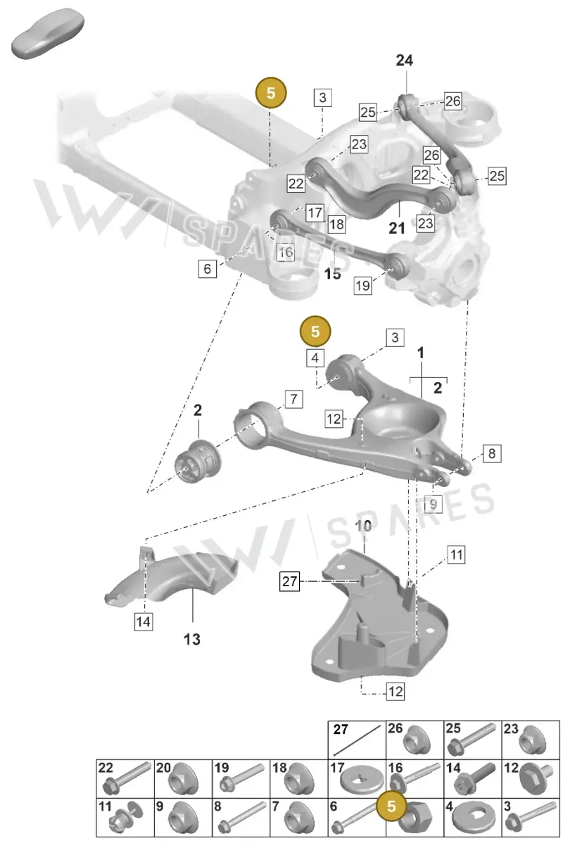 WHT001938 — Porsche Taycan Sport Turismo (2019-2024) diagram p56501050, position 5
