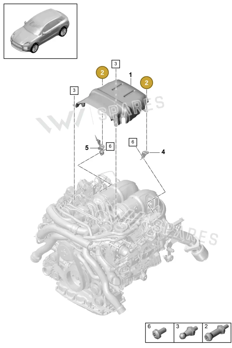 WHT002378 — Porsche Macan R4 TFSI (2018-) diagram p52103060, position 2