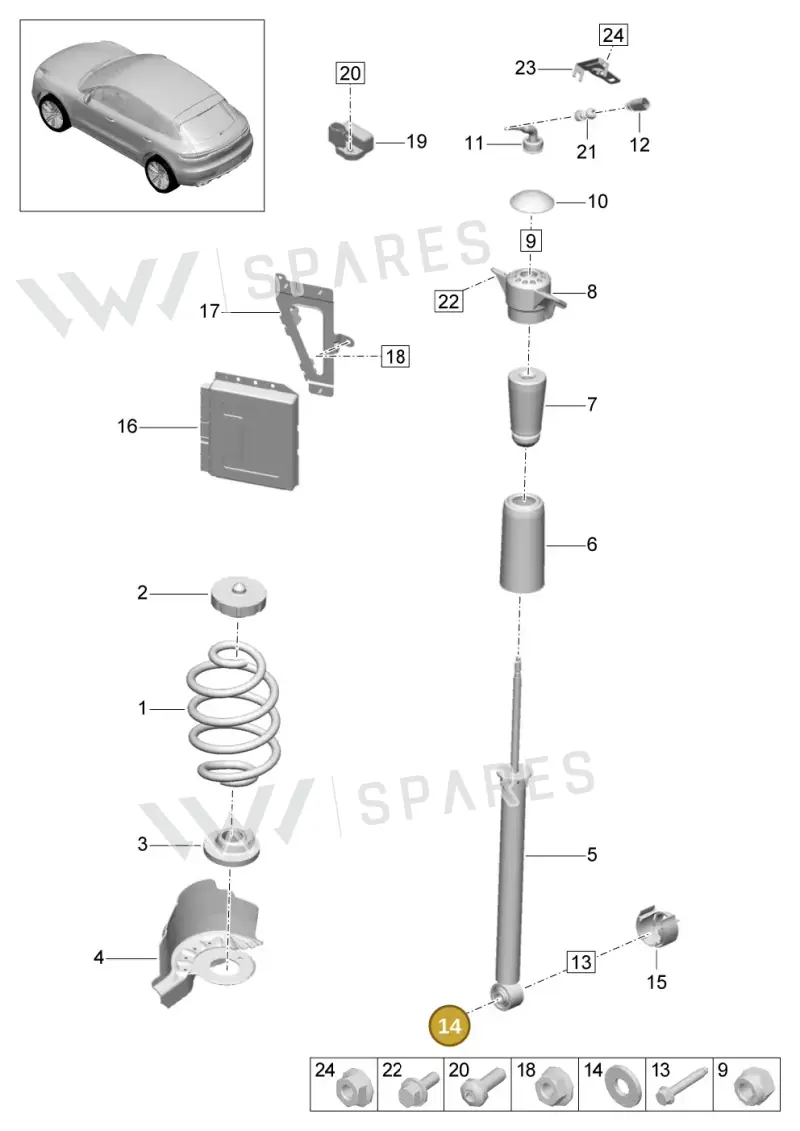 WHT002389 — Porsche Macan R4 TFSI (2018-) diagram p52502000, position 14