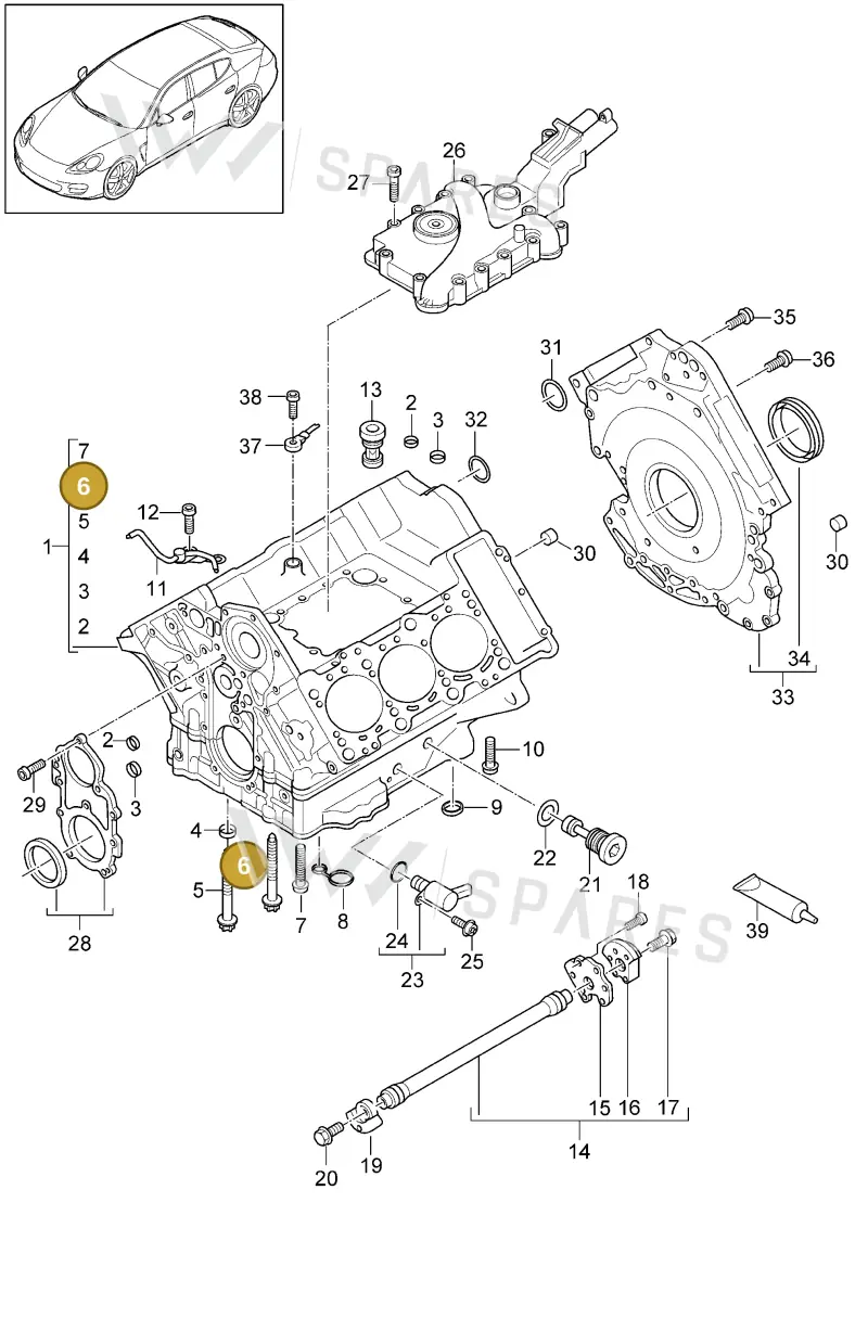 WHT002671A — Porsche Panamera (2009-2016) diagram p35101050, position 6