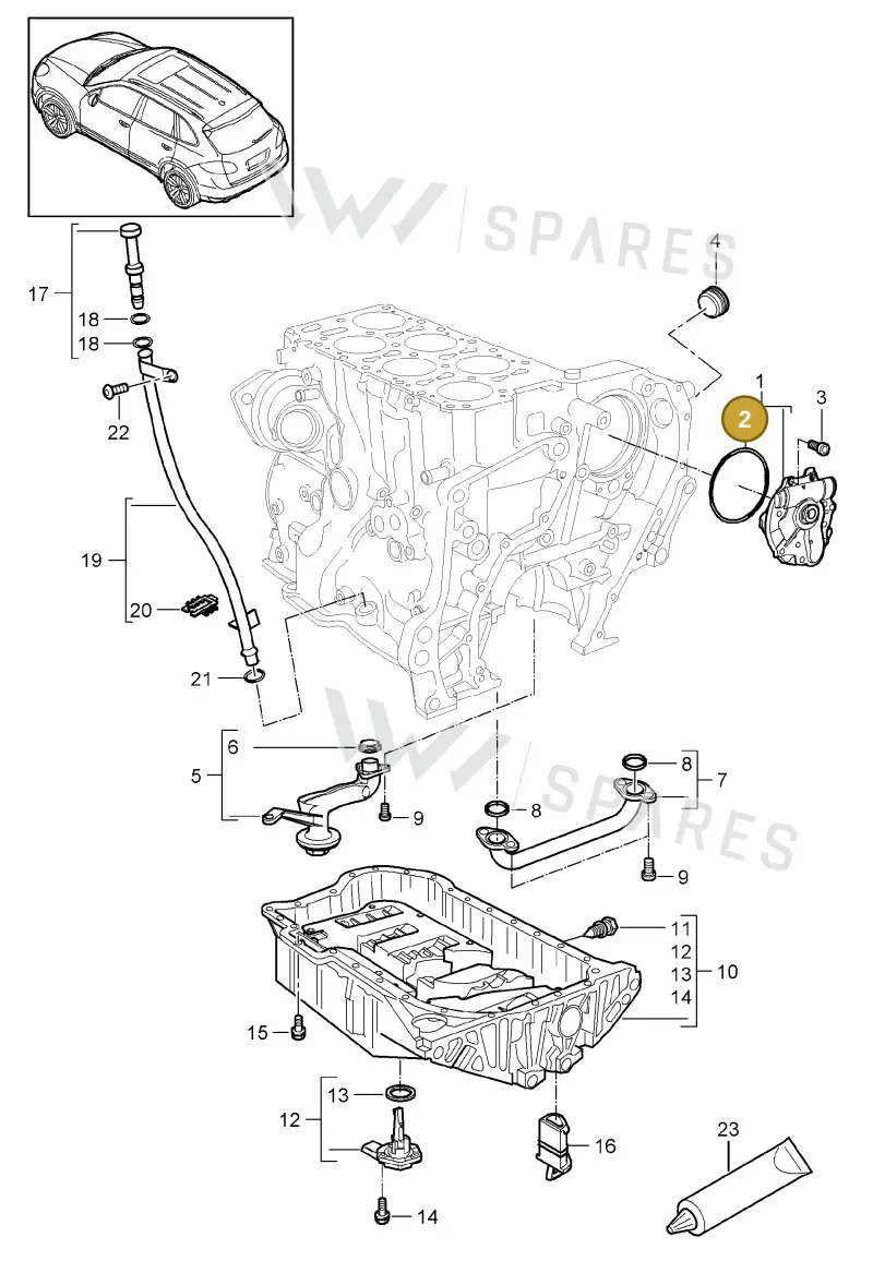 WHT002780 — Porsche Cayenne (2010-2018) diagram p37104020, position 2