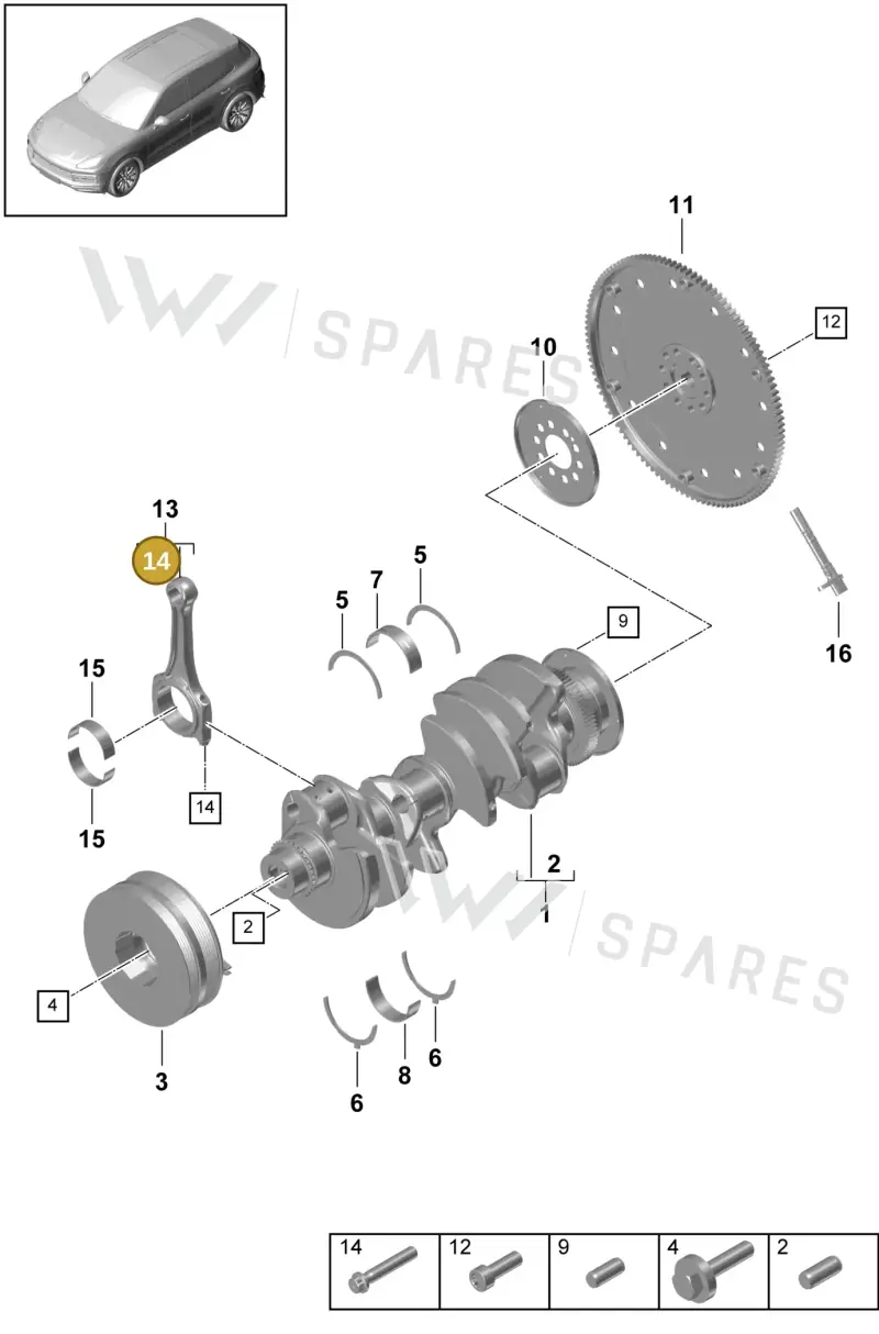 WHT003466 — Porsche Cayenne Diesel V6 (2017-2023) diagram p51102000, position 14