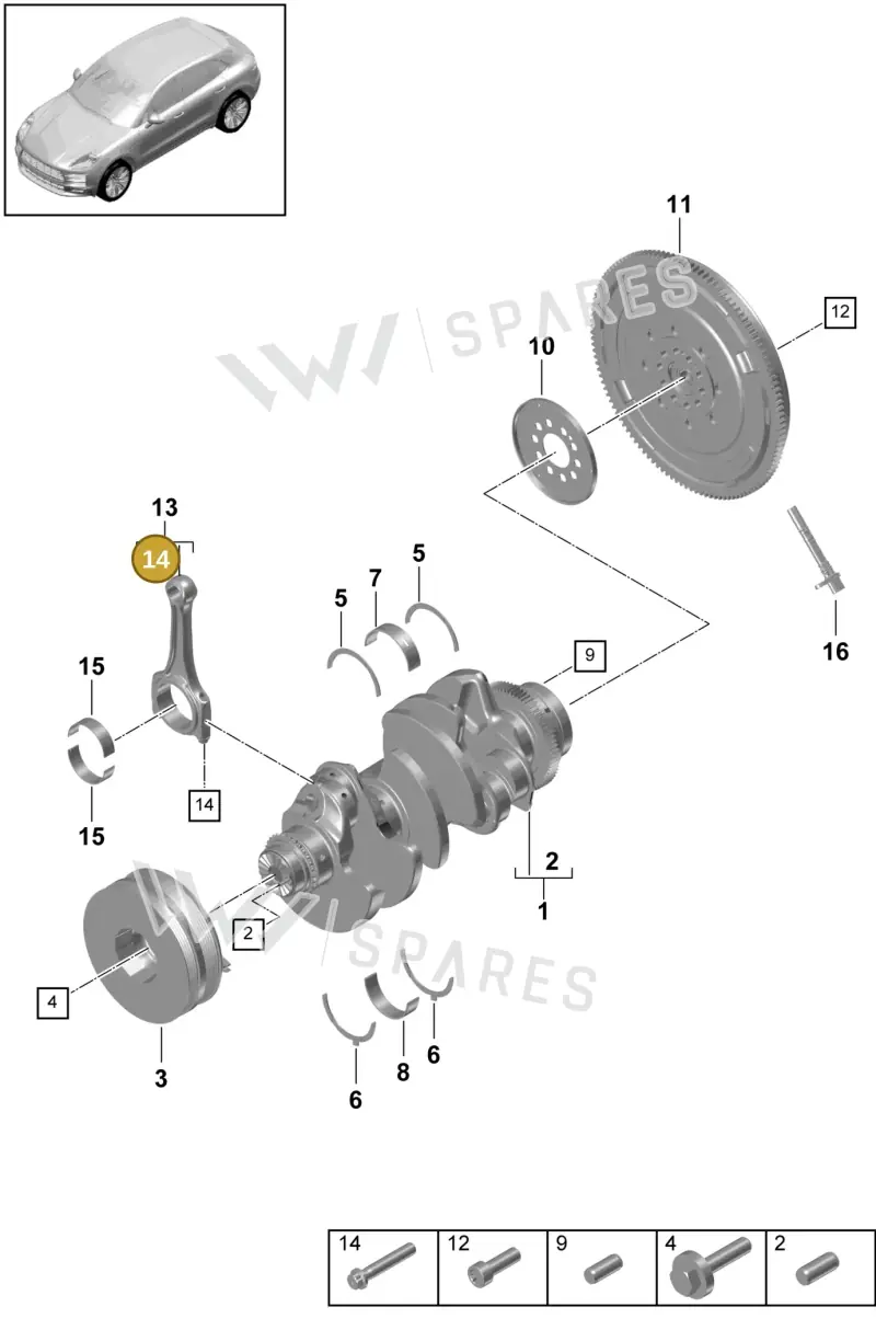 WHT003466 — Porsche Macan R4 TFSI (2018-) diagram p52000004, position 14