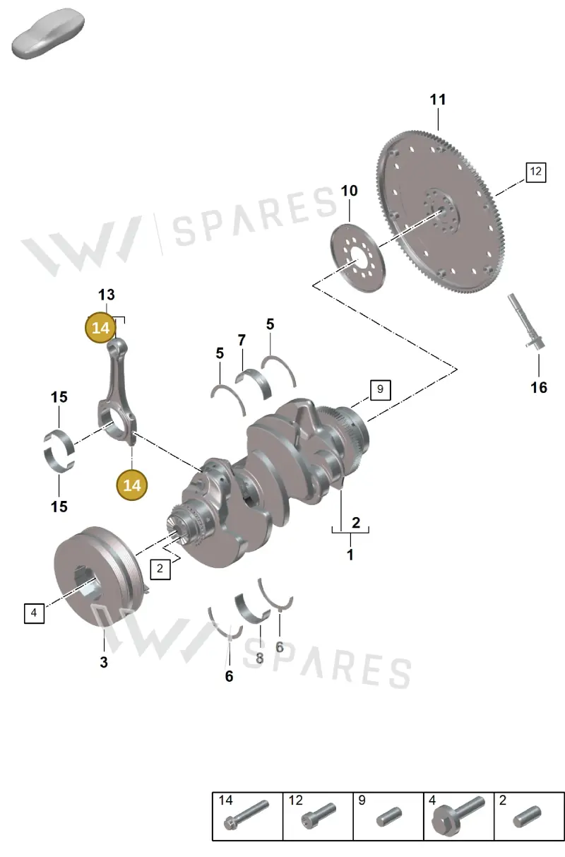 WHT003466 — Porsche Cayenne Hybrid Coupe (2023-) diagram p60102010, position 14