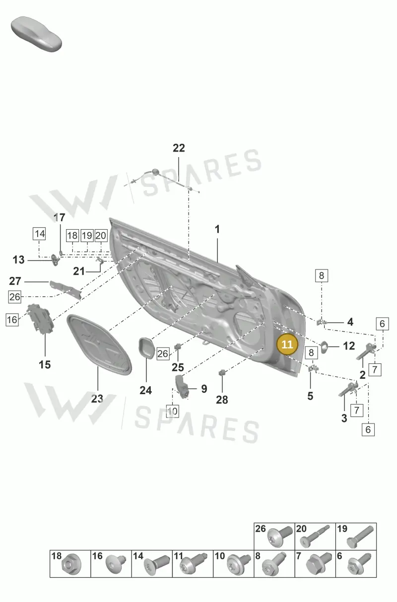 WHT003497 — Porsche GT3 RS (2021-) diagram p53804000, position 11