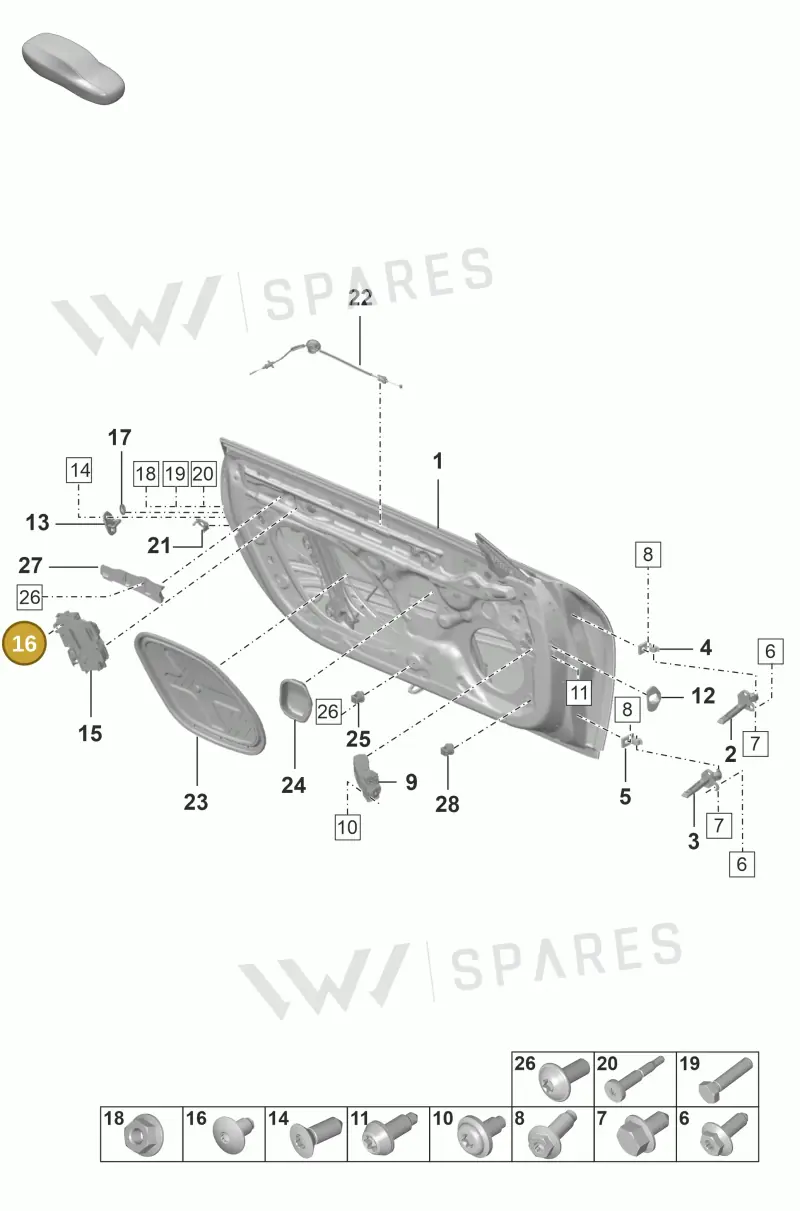 WHT003688 — Porsche GT3 RS (2021-) diagram p53804000, position 16