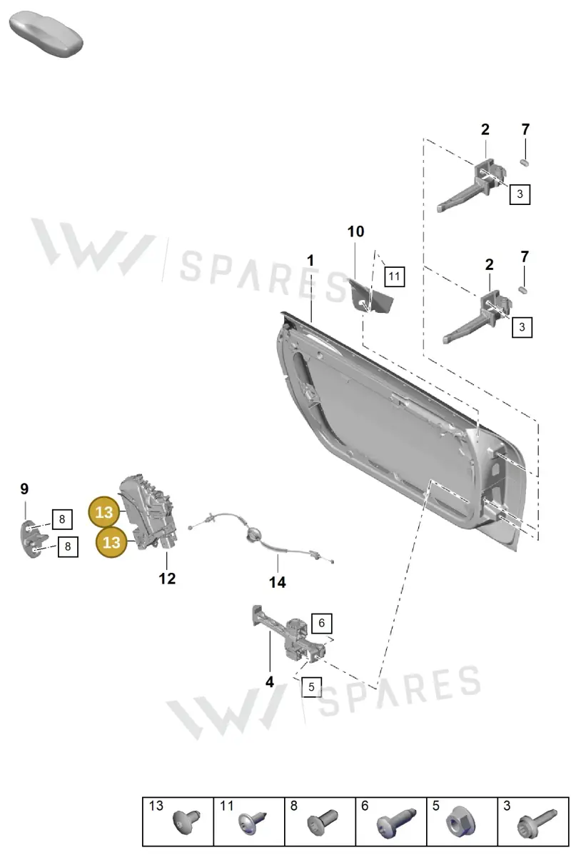 WHT003688 — Porsche Boxster Spyder (2019-) diagram p55804000, position 13