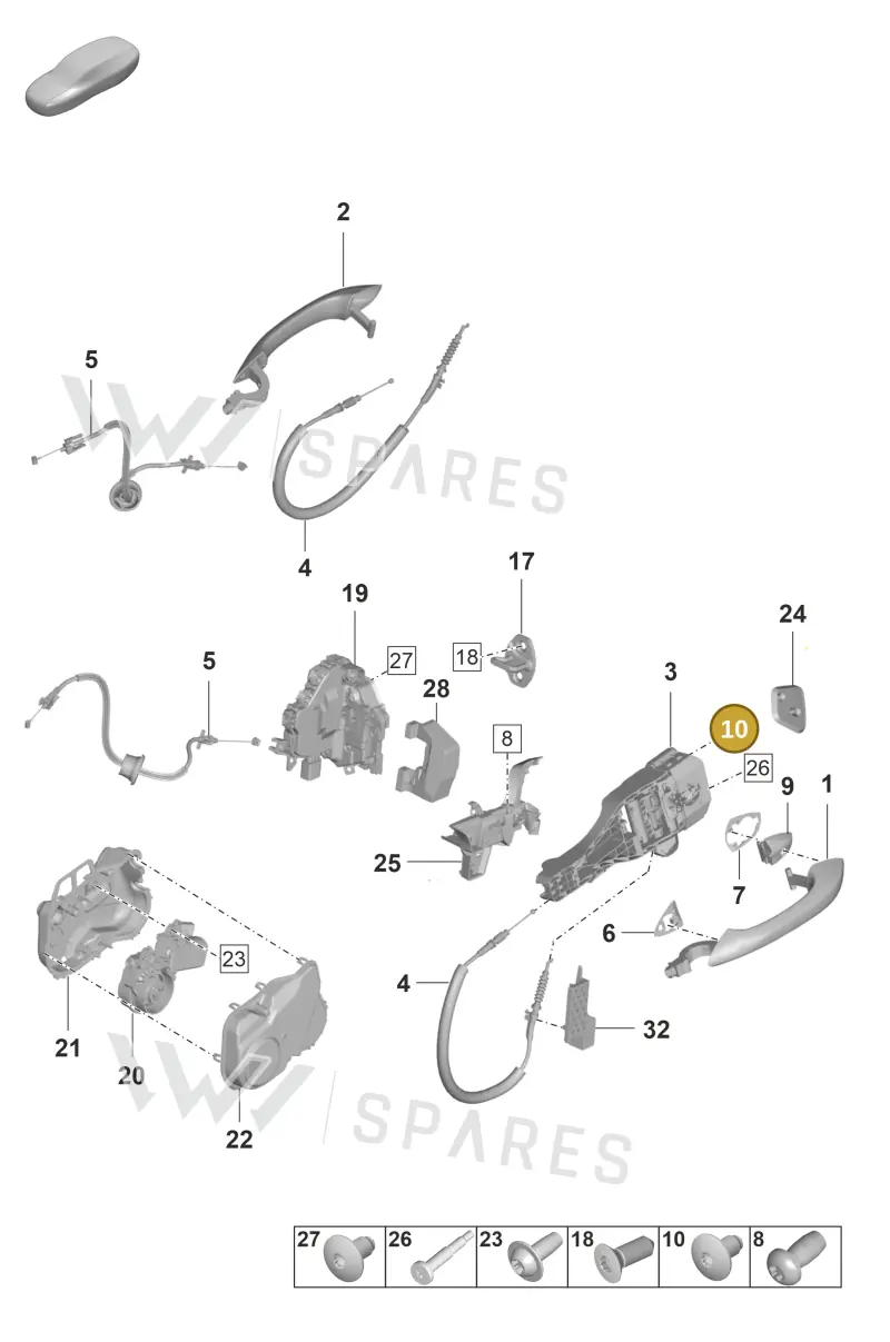 WHT003688 — Porsche Panamera 4 Hybrid (2020-2023) diagram p58804100, position 10