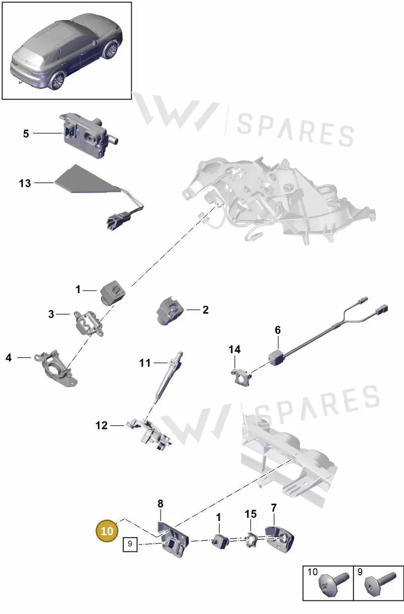 WHT003954 — Porsche Cayenne Hybrid Coupe (2023-) diagram p51911010, position 10