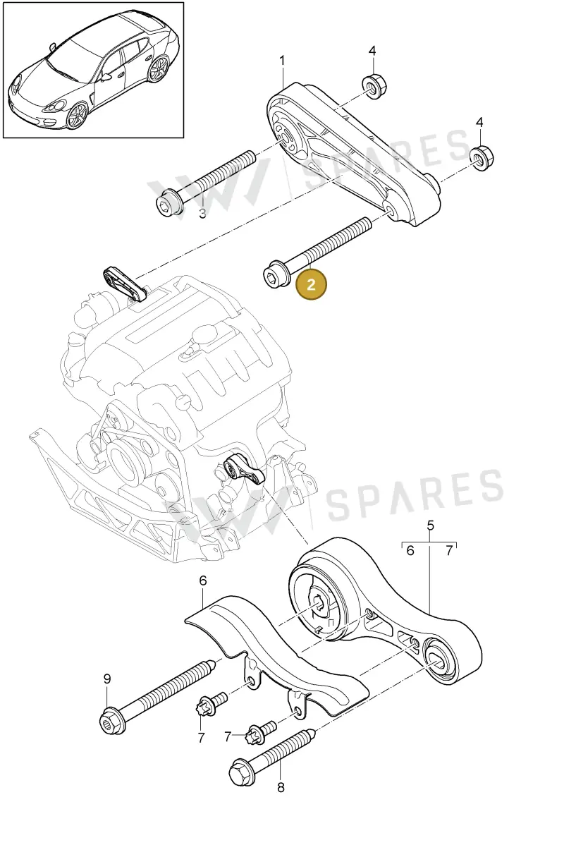 WHT004595 — Porsche Panamera (2009-2016) diagram p35109000, position 2