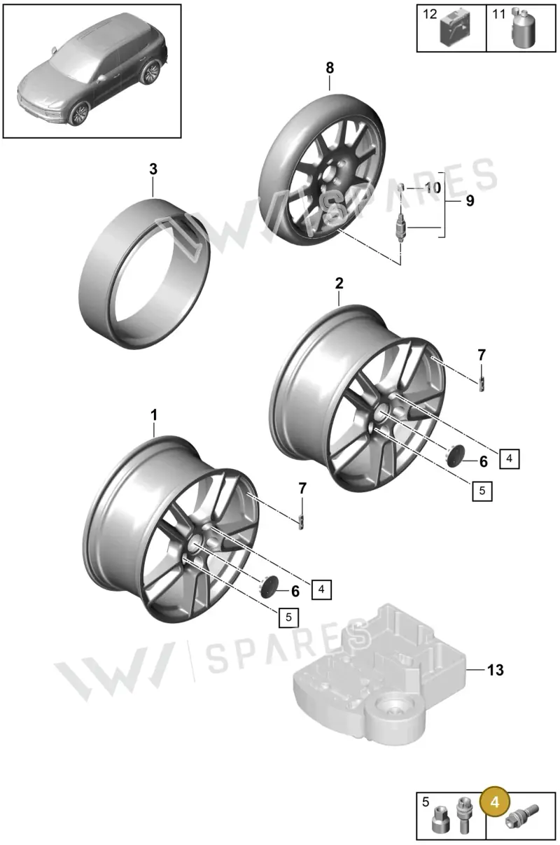 WHT004676A — Porsche Cayenne Diesel V6 (2017-2023) diagram p51601000, position 4