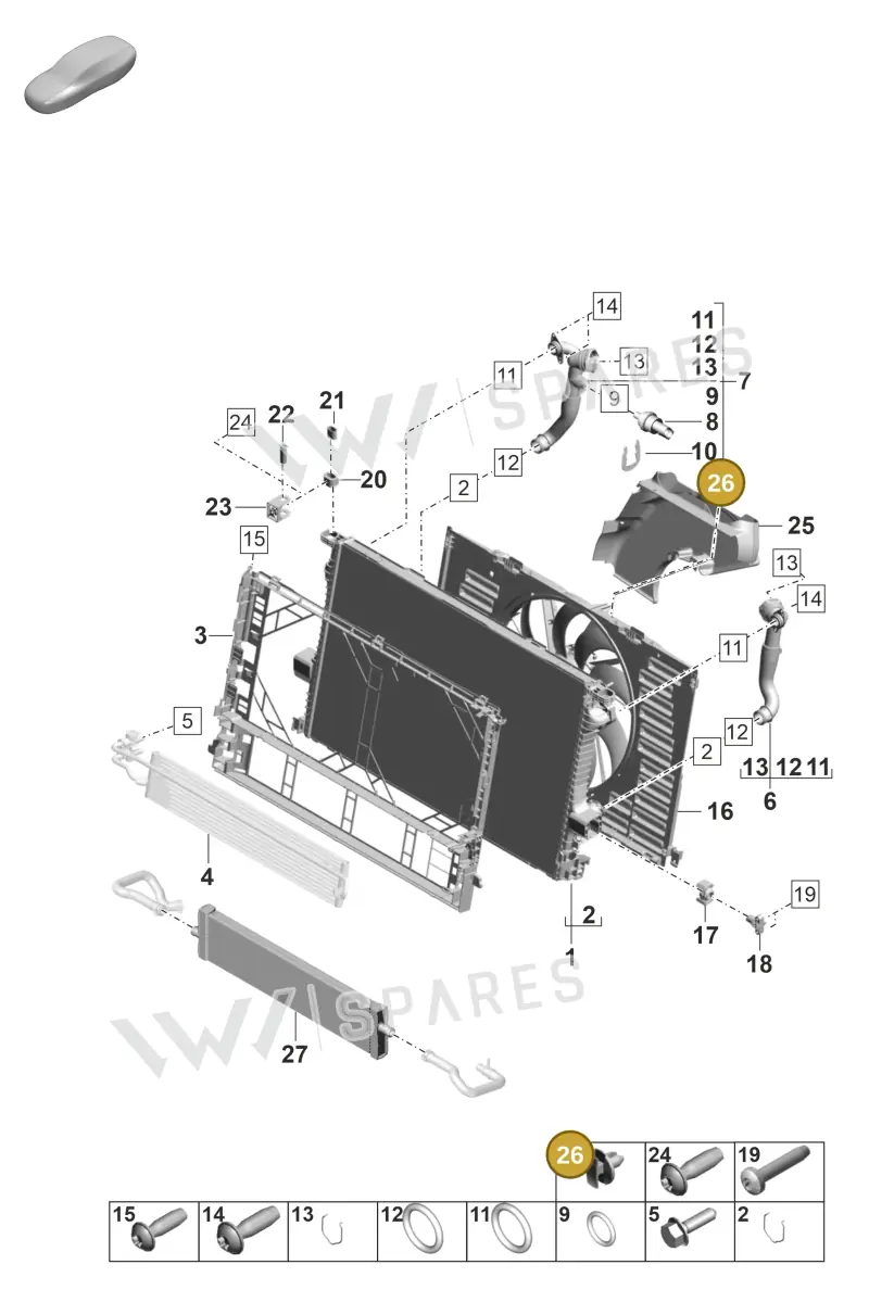 WHT004750 — Porsche Panamera 4 Hybrid (2020-2023) diagram p58105200, position 26