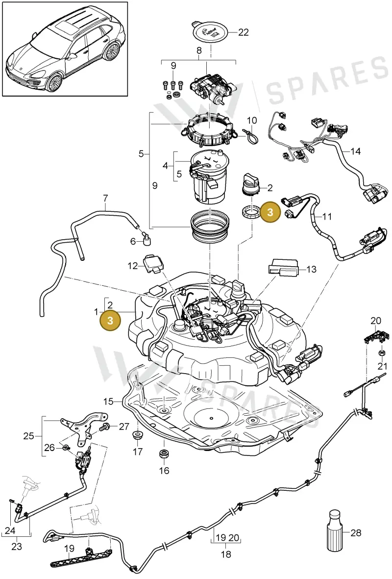 WHT004793 — Porsche Cayenne (2010-2018) diagram p37202028, position 3