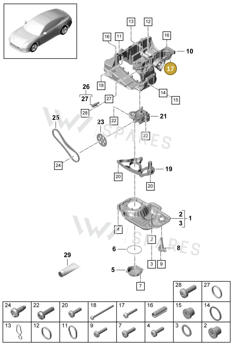 WHT004873 — Porsche Panamera 4 Hybrid (2016-2020) diagram p49104030, position 17