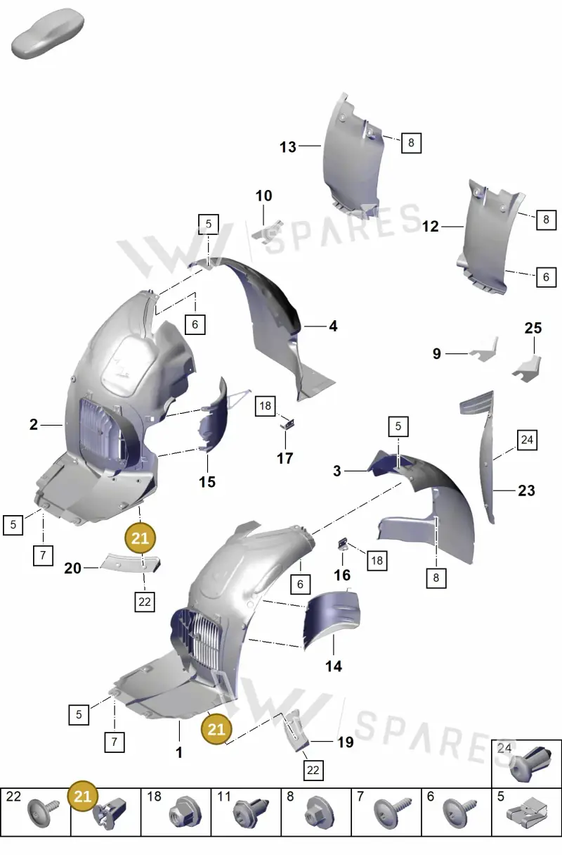 WHT004935 — Porsche Boxster Spyder (2019-) diagram p54801800, position 21