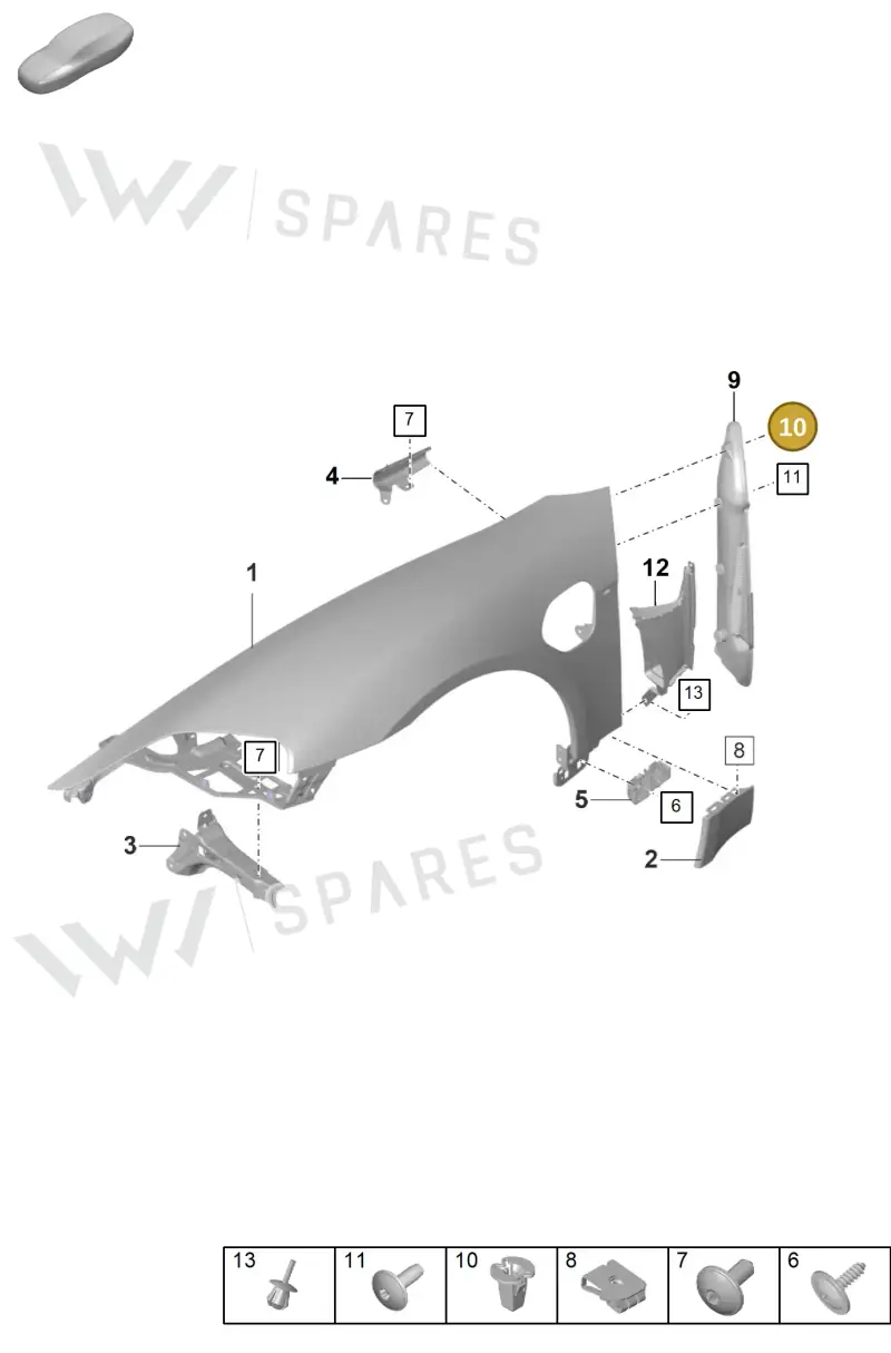WHT004935 — Porsche Taycan Sport Turismo (2019-2024) diagram p56801600, position 10