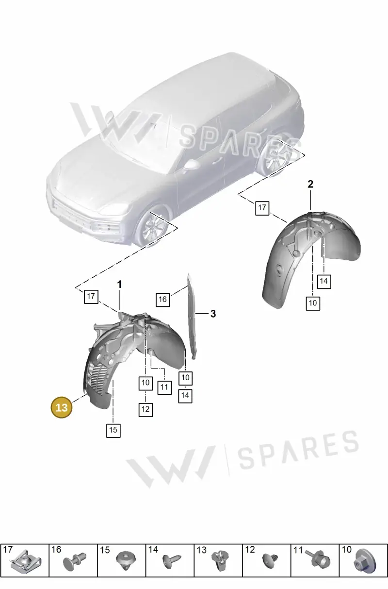 WHT004935 — Porsche Cayenne Hybrid Coupe (2023-) diagram p60801750, position 13
