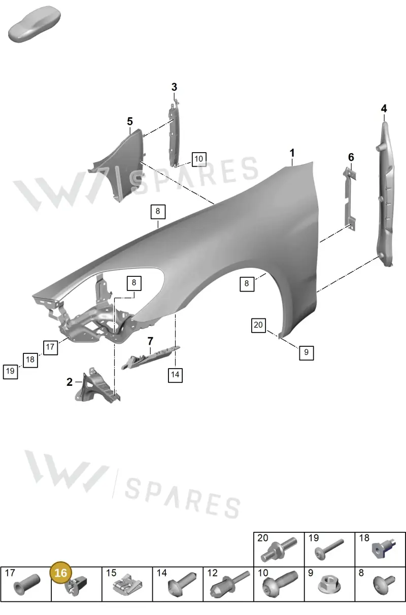 WHT004935 — Porsche Panamera (2023-) diagram p62801400, position 16