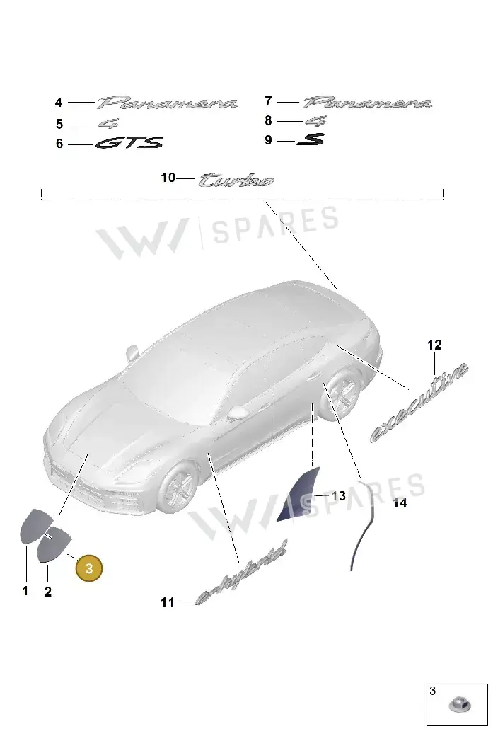 WHT004974 — Porsche Panamera (2023-) diagram p62810000, position 3