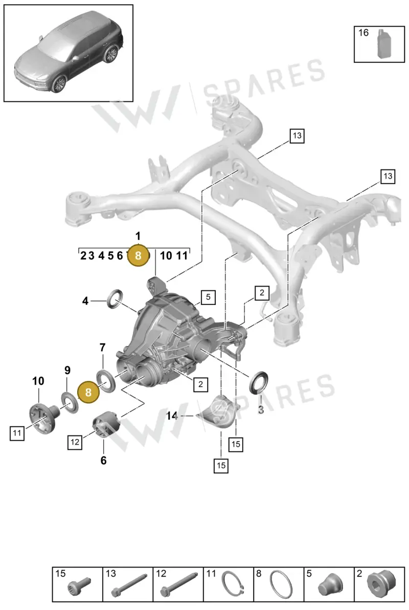 WHT005156 — Porsche Cayenne Diesel V6 (2017-2023) diagram p51305020, position 8