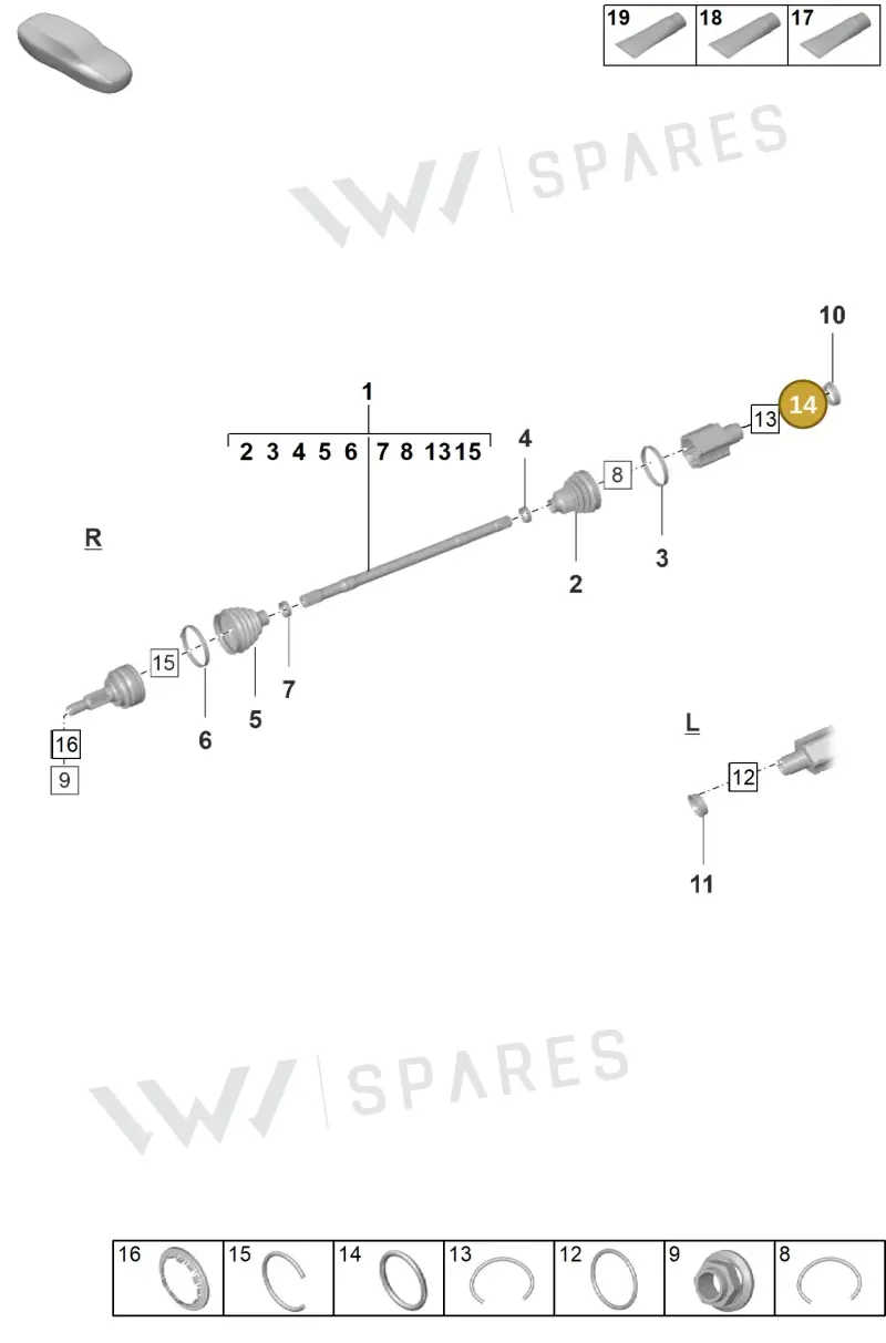 WHT005156 — Porsche Taycan Sport Turismo (2023-) diagram p56401100, position 14
