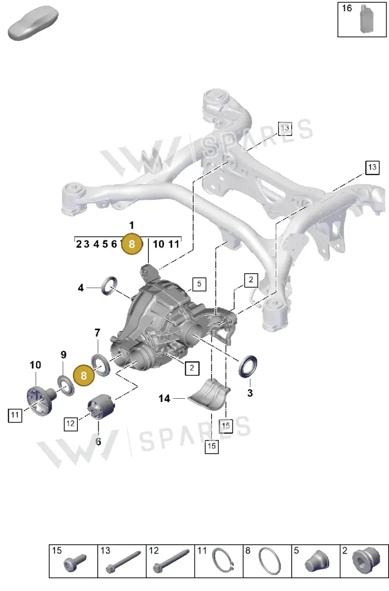 WHT005156 — Porsche Cayenne Hybrid Coupe (2023-) diagram p60305000, position 8