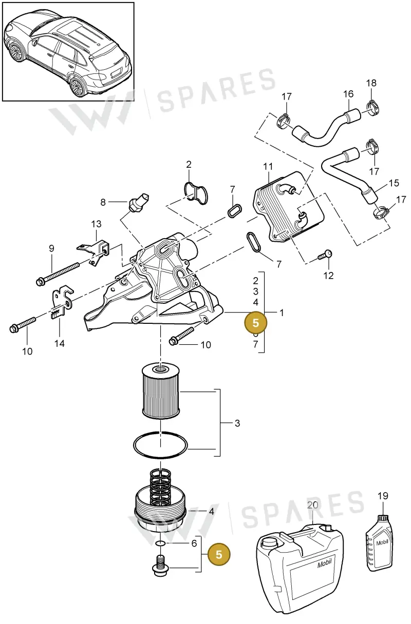 WHT005237 — Porsche Cayenne (2010-2018) diagram p37104065, position 5