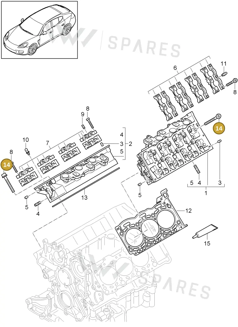 WHT005262 — Porsche Panamera (2009-2016) diagram p35103010, position 14