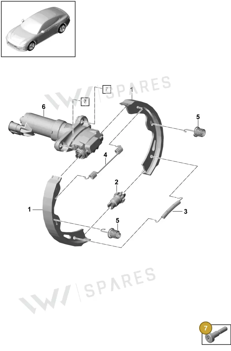 WHT005378 — Porsche Panamera 4 Hybrid (2016-2020) diagram p49603050, position 7