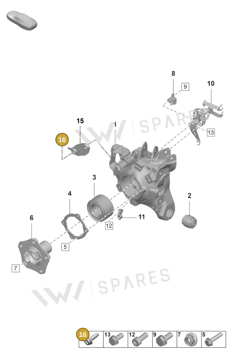 WHT005378 — Porsche Taycan Sport Turismo (2023-) diagram p64501020, position 16