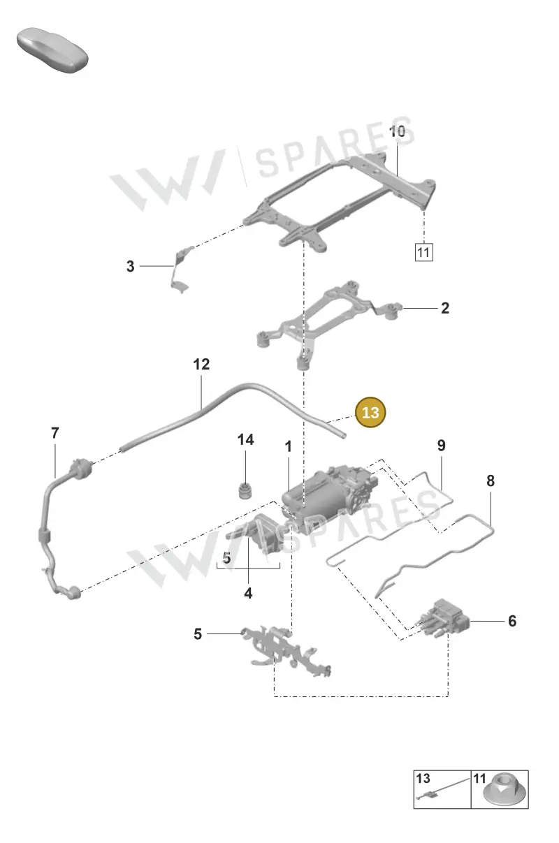 WHT005450 — Porsche Panamera 4 Hybrid (2020-2023) diagram p58504000, position 13