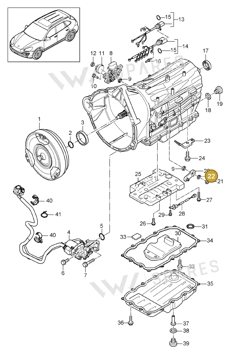 WHT005508 — Porsche Cayenne (2010-2018) diagram p37320020, position 22