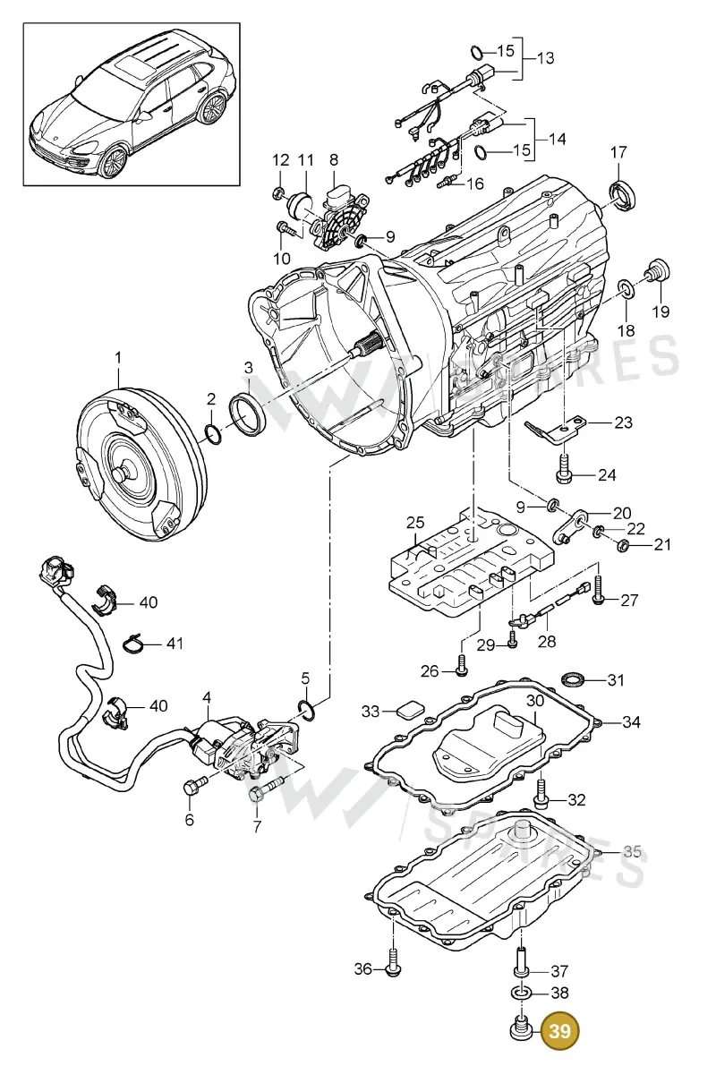 WHT005510 — Porsche Cayenne (2010-2018) diagram p37320020, position 39