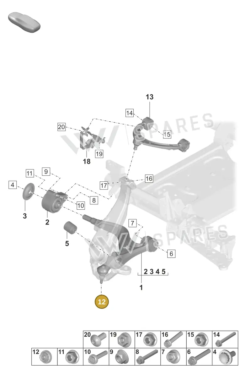 WHT005633 — Porsche Taycan Sport Turismo (2019-2024) diagram p56401050, position 12