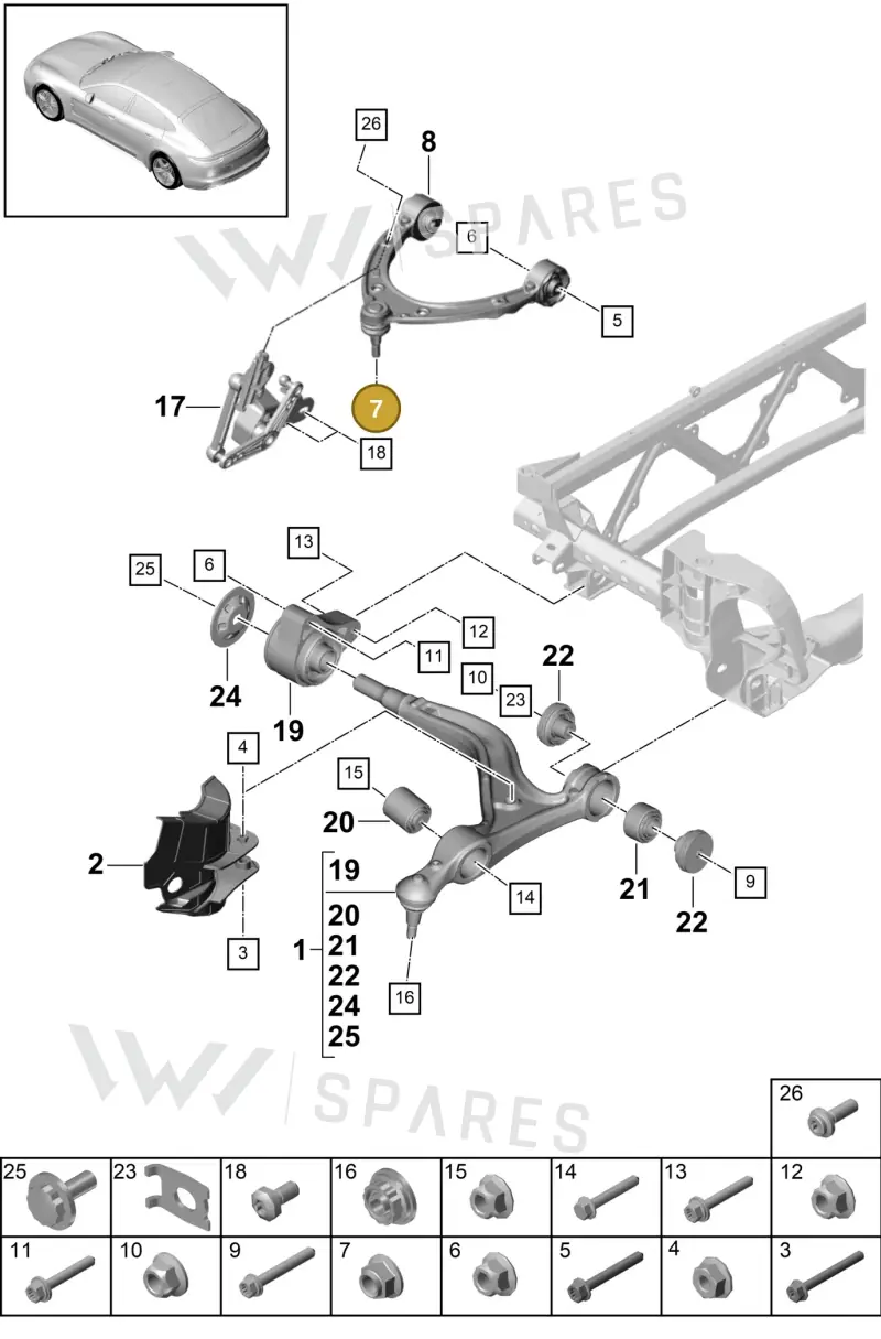 WHT005819 — Porsche Panamera 4 Hybrid (2016-2020) diagram p49401010, position 7
