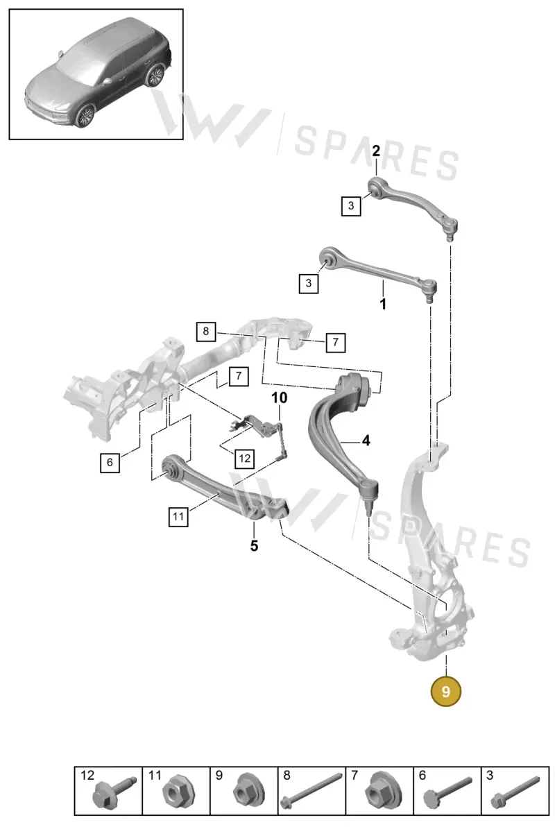 WHT006151 — Porsche Cayenne Diesel V6 (2017-2023) diagram p51401010, position 9