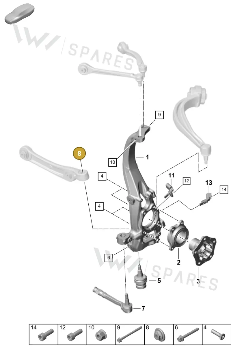 WHT006151 — Porsche Cayenne Hybrid Coupe (2023-) diagram p60401020, position 8