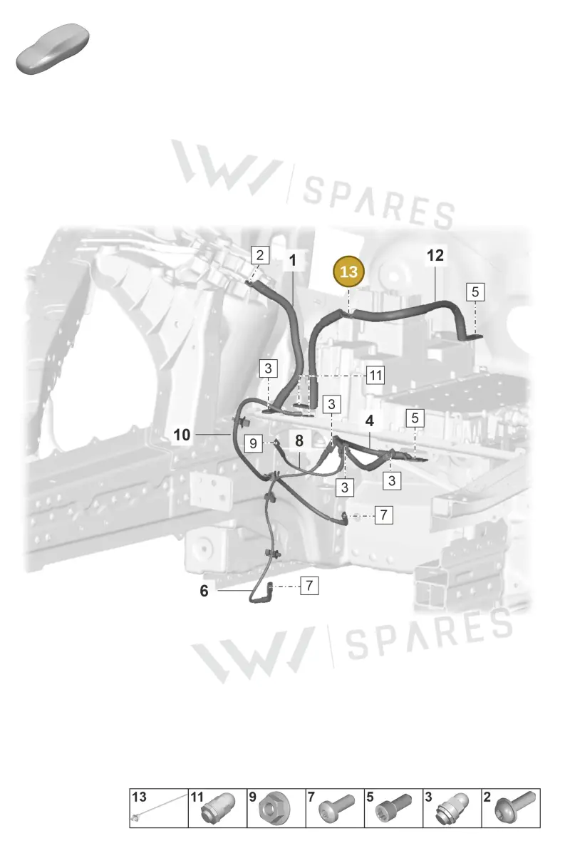 WHT006403 — Porsche Taycan Sport Turismo (2023-) diagram p56902070, position 13