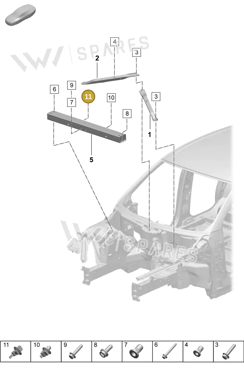 WHT006403 — Porsche Macan 4 (2024-) diagram p61801150, position 11