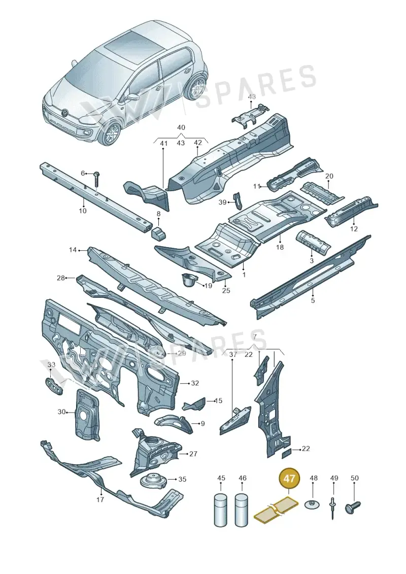 000800981 — SEAT Mii electric (2020-2021) diagram 772802000, position 47