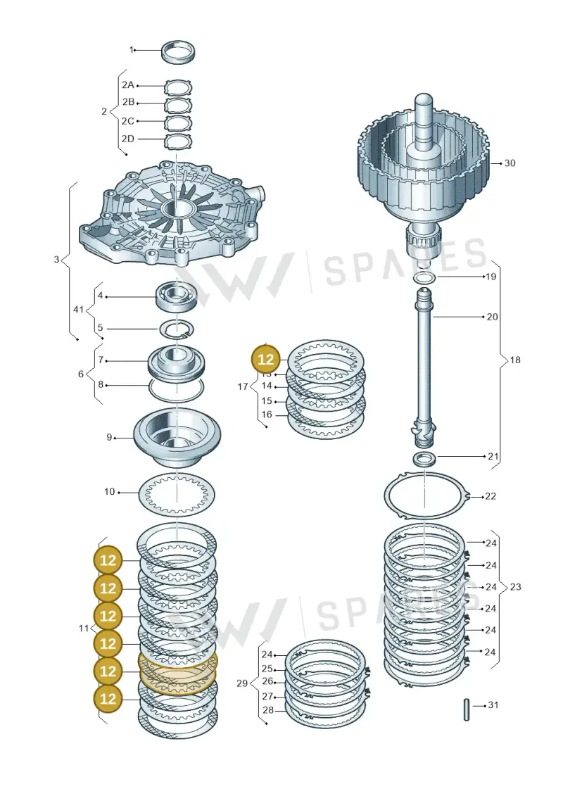 01J323941L — SEAT Exeo ST Reference (2008-2011) diagram 249323100, position 12