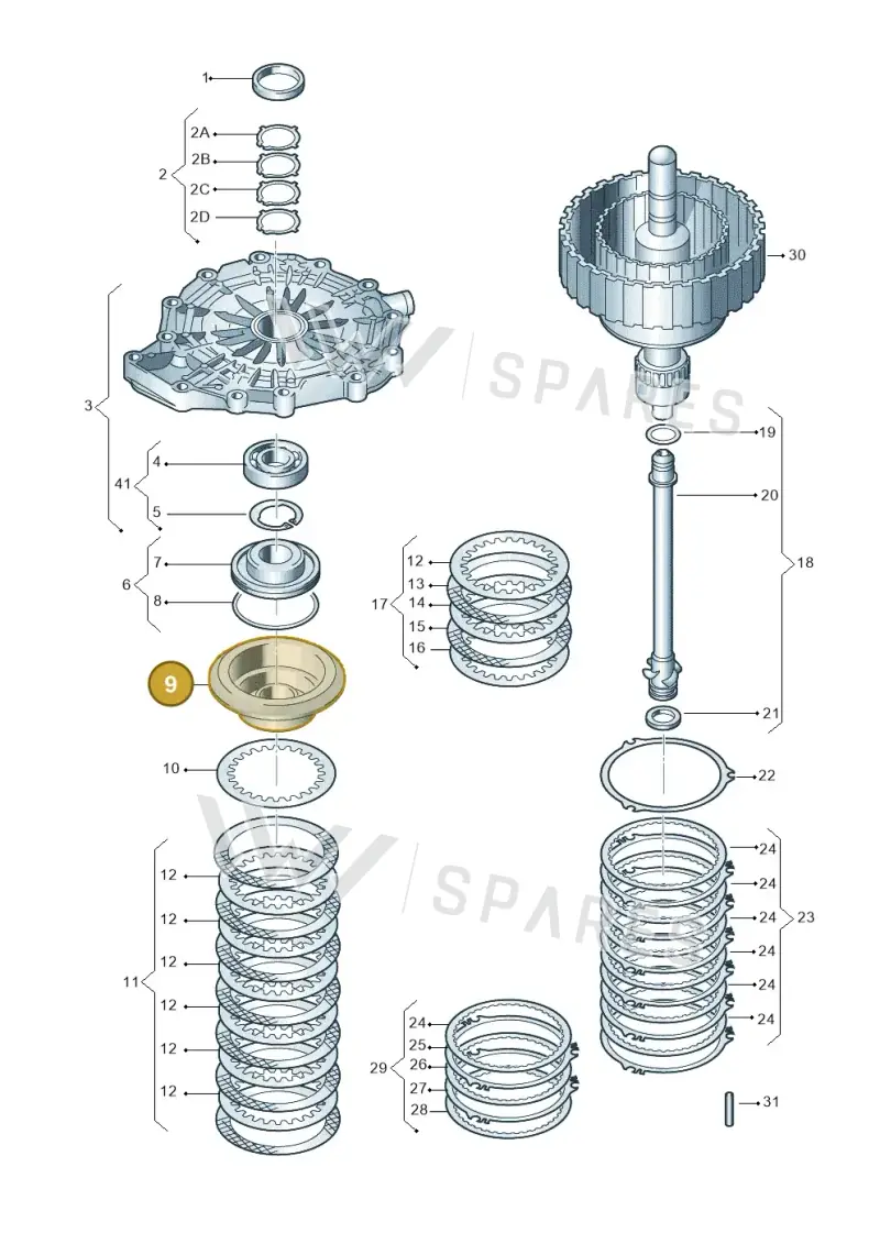 01J323945 — SEAT Exeo ST Reference (2008-2011) diagram 249323100, position 9