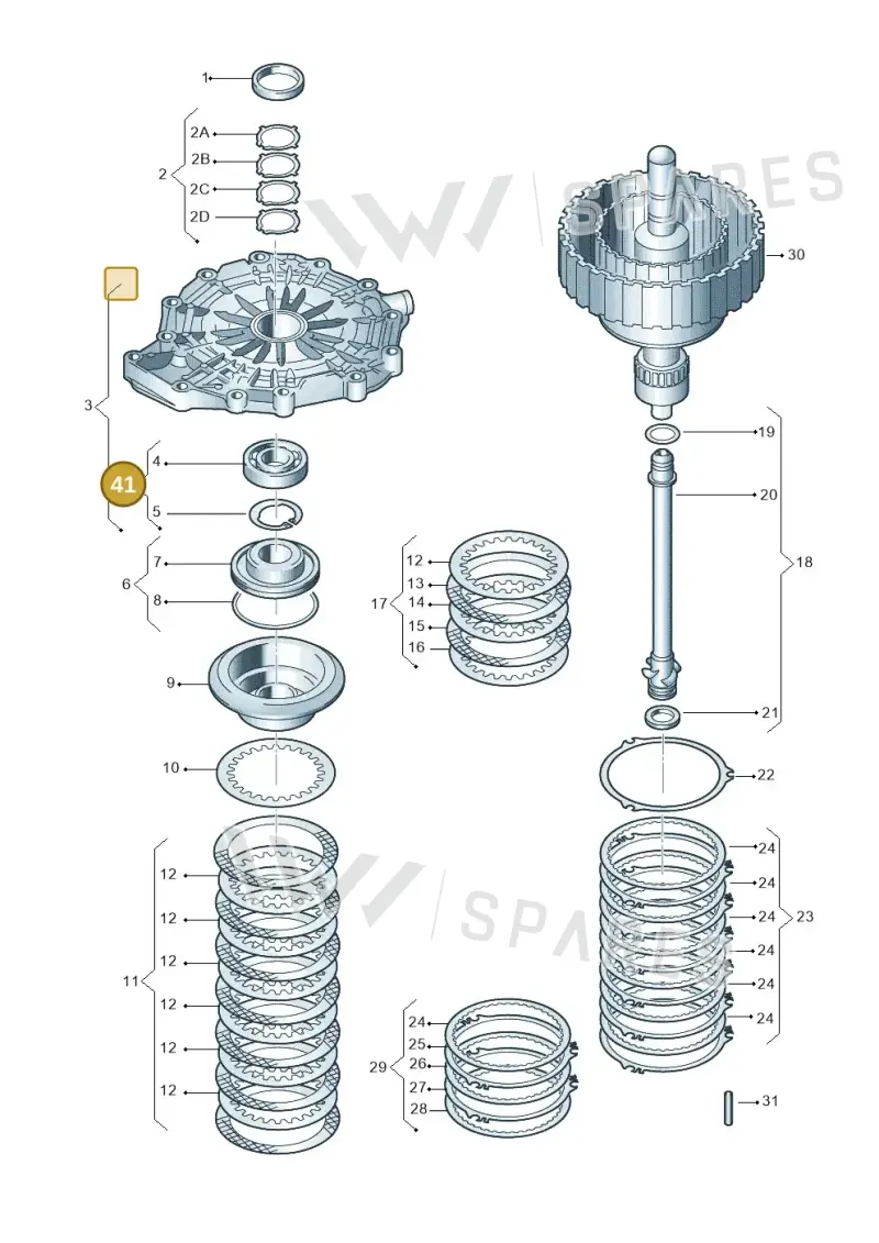 01J398445A — SEAT Exeo ST Reference (2008-2011) diagram 249323100, position 41